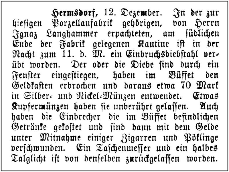 1896-12-11 Hdf Einbruch Kantine HESCHO